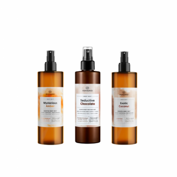 Set Spray de Corp: Mysterious Amber, Seductive Chocolate si Exotic Coconut