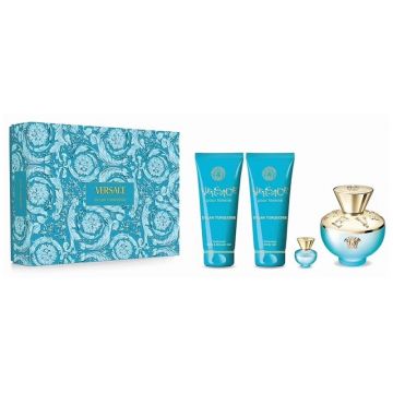 Versace Dylan Turquoise Set cadou pentru femei Volum EDT 100 ml + 100 ml loțiune de corp + 100 ml gel de duș + EDT 5 ml