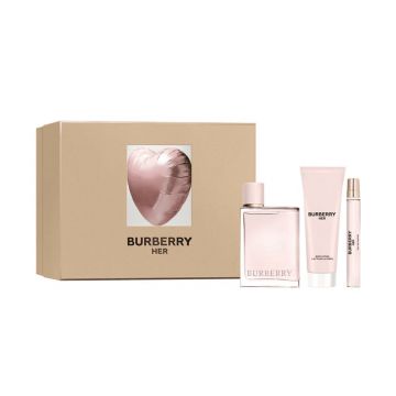 Set cadou Burberry Her 100ml + 10ml + 75ml Lotiune de Corp, Apa de Parfum, Femei