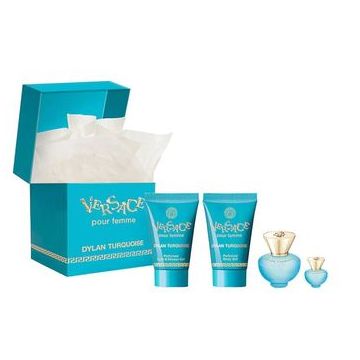 Versace Dylan Turquoise pour Femme, Femei, Set: Apa de parfum 100 ml, Gel de dus 100 ml, Lotiune de corp 100 ml, (8011003862337)