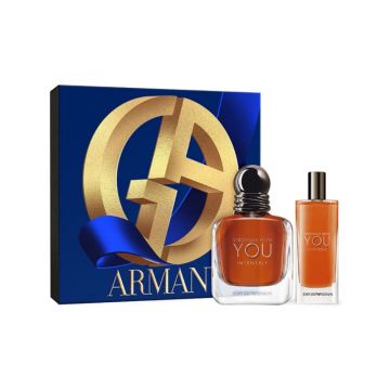 Set Giorgio Armani Stronger with You Intensely 100ml + 15ml, Apa de Parfum, Barbati