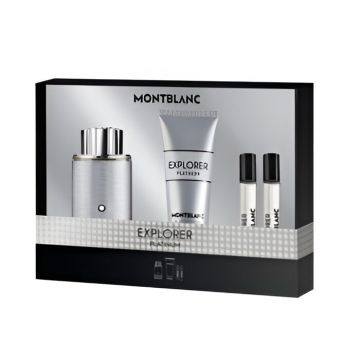 Set MontBlanc Explorer Platinum 100ml + 2x7.5ml + 100ml Gel de Duș, Apa de Parfum, Barbati
