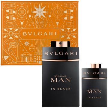 Set Cadou Bvlgari Man In Black 100ml +15ml, Apa de Parfum, Barbati