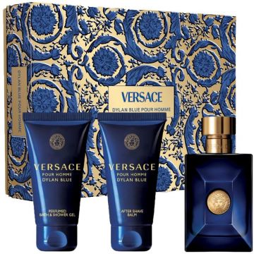 Set Cadou Versace Dylan Blue 50ml + 50ml Gel de dus + 50ml After Shave Balsam, Barbati