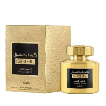 Lattafa Confidential Private Gold, 100 ml, Apa de Parfum, Unisex
