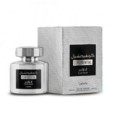 Lattafa Confidential Private Platinum, 100 ml, Apa de Parfum, Barbati