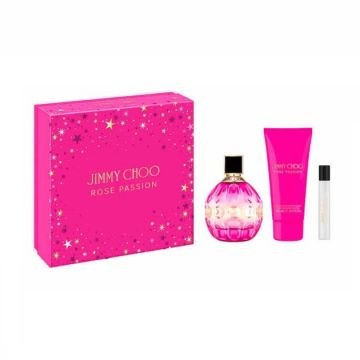 Set cadou Jimmy Choo Rose Passion Apa de Parfum 100ml + 7.5ml +100ml Lotiune de Corp