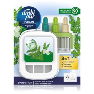 AmbiPur 3volution Morning Dew odorizant electric cu rezervã