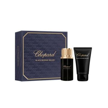 Set cadou Chopard Black Incense Malaki 80ml + 150ml Gel de Dus, Apa de Parfum, Barbati