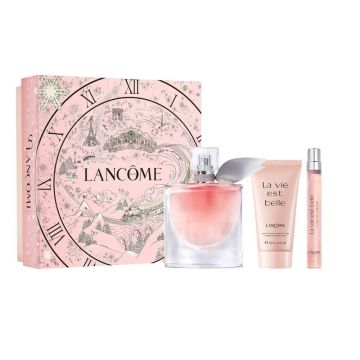 Set Cadou Lancôme La Vie Est Belle 50ml + 10ml + 50ml Lotiune de Corp, Apa de Parfum, Femei