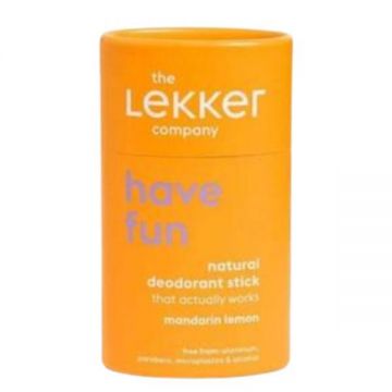 Deodorant Crema natural vegan stick Lekker Have Fun Mandarine si lamaie 40 g (zero plastic)