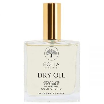 Ulei Organic Uscat cu Sclipici, pentru Corp, Fata si Par - Eolia Cosmetics Dry Oil Gold Orchid, 100 ml