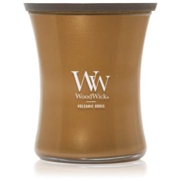 Woodwick Precious Metals Volkanic Orris lumânare parfumată
