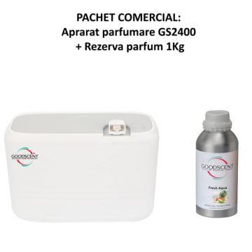 Aparat profesional Parfumare spatii Good Scent GS2400, culoare alba cu rezerva 1 Kg inlcusa
