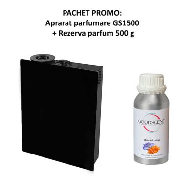 PACHET: Aparat profesional Parfumare spatii Good Scent GS1500 Luxury, culoare negra, cu rezerva inclusa