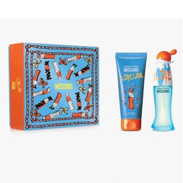 Set cadou Moschino I Love Love, Apa de Toaleta, Femei, 50 ml + Lotiune de corp, 100 ml