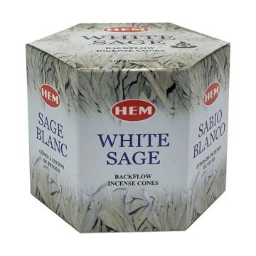 Conuri Parfumate Backflow, White Sage, 40 Bucati