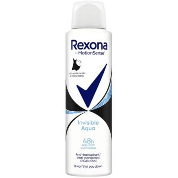 Deodorant Antiperspirant Spray Rexona Invisible Aqua, pentru Femei, 150 ml