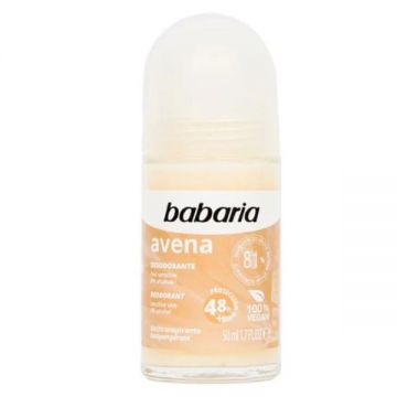 Deodorant Roll-On Fara Alcool, Piele Sensibila - Babaria Avena Deodorant 0% Alcohol, 50 ml