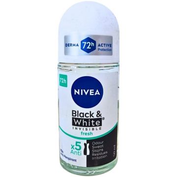 Deodorant Roll-On Invisible Black & White Fresh Nivea Deo 50ml