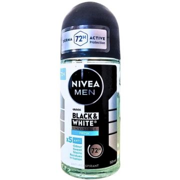 Deodorant Roll-On Men Invisible Black & White Fresh Nivea Deo 50 ml
