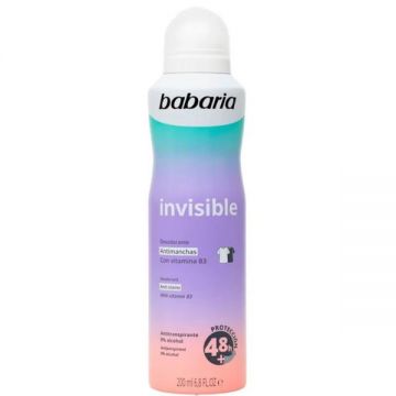 Deodorant Spray Fara Alcool Anti Pete Albe - Babaria Invisible Deodorant Spray 0% Alcohol, 200 ml
