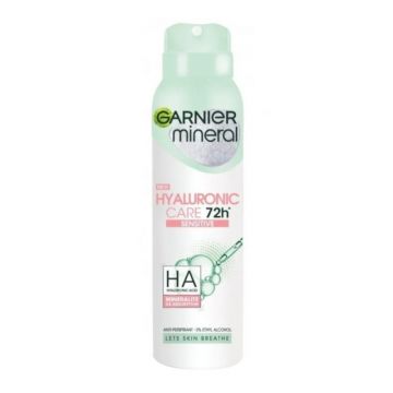 Deodorant Spray Garnier Mineral Hialuronic Care Sensitive 72h, 150 ml