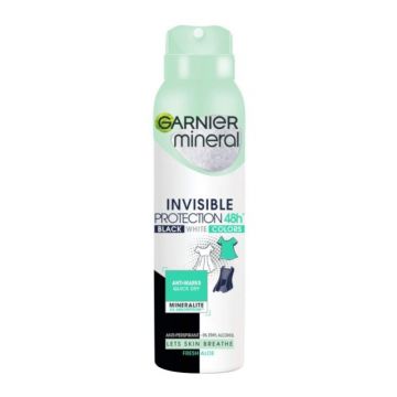 Deodorant Spray Garnier Mineral Invisible Black White Colors Fresh Aloe, 150 ml