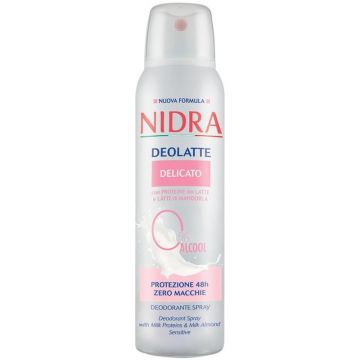 Deodorant Spray Nidra Deolatte Delicato cu Proteine din Lapte si Migdale, 150 ml