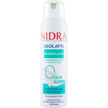 Deodorant Spray Nidra Deolatte Fresh, cu Proteine din Lapte si Aloe, 150 ml