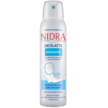 Deodorant Spray Nidra Deolatte Idratante cu Proteine din Lapte si Avocado, 150 ml