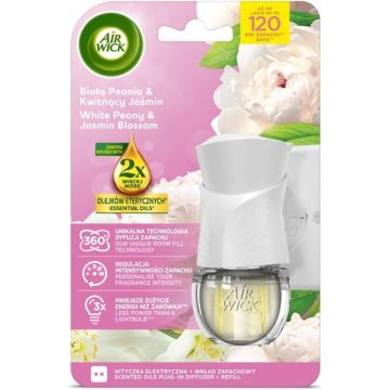 Odorizant de Camera Electric Air Wick, Bujor Alb si Flori de Iasomie, 19 ml