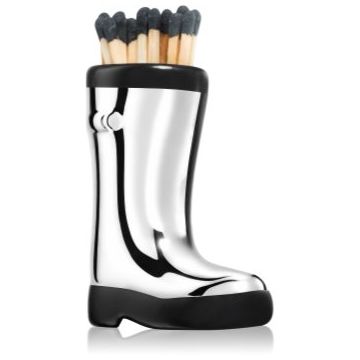 Paddywax Cowboy Boot Match Holder chibrituri Chrome Metallic