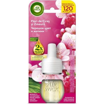 Rezerva Odorizant de Camera Electric Air Wick, Flori de Cires si Zmeura, 19 ml