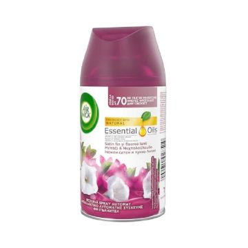 Rezerva Odorizant de Camera Spray Air Wick Essential Oils, Satin si Floarea Lunii, 250 ml