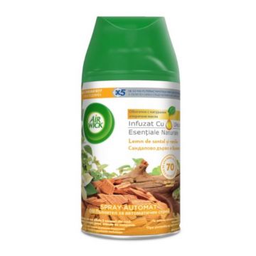Rezerva Odorizant de Camera Spray Air Wick Freshmatic, Lemn de Santal si Vanilie, 250 ml