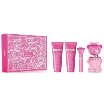 Set cadou Moschino Toy 2 Bubble Gum, Apa de Toaleta, 100 ml + Lotiune de Corp, 100 ml + Gel de Dus, 100ml + Apa de Toaleta, 10 ml