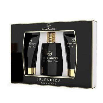 Set cadou Sergio Tacchini Splendida, Femei, Apa de Parfum, 100 ml + Gel de dus, 100 ml + Lotiune de corp, 100 ml