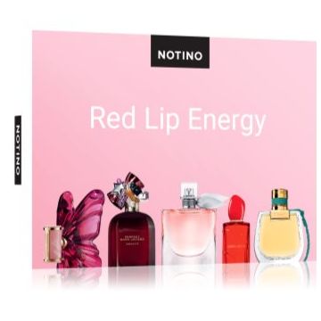 Beauty Discovery Box Notino Red Lip Energy CAROLINA HERRERA La Bomba, Marc Jacobs Perfect Absolute, Chloé Nomade Jardin d’Égypte, Lancôme La vie est belle, Armani Sì Passione Red Musk pentru femei