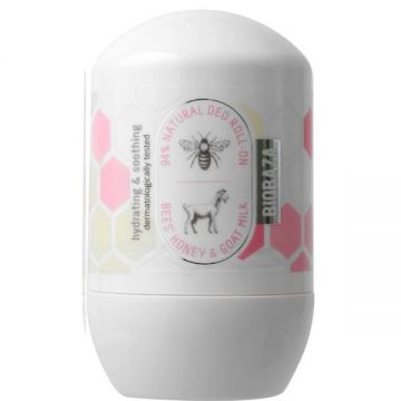 Deodorant Roll-on cu Extract de Miere si Lapte de Capra - Biobaza Bees' Honey & Goat Milk, 50 ml