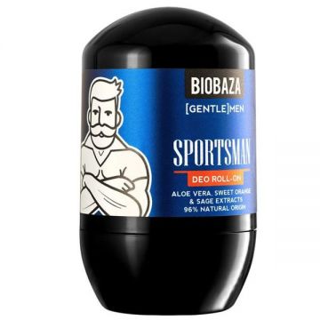 Deodorant Roll-on pentru Barbati, cu Aloe Vera si Extract de Portocala Dulce si Salvie - Biobaza Gentlemen Deo Roll-on Sportsman, 50 ml