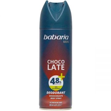 Deodorant Spray Fara Aluminiu pentru Barbati, Protectie 48h+ - Babaria Men Chocolate Aluminum Free Deodorant Spray 48h, 200 ml