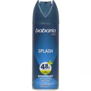 Deodorant Spray Fara Aluminiu pentru Barbati, Protectie 48h+ - Babaria Men Splash Aluminum Free Deodorant Spray 48h, 200 ml
