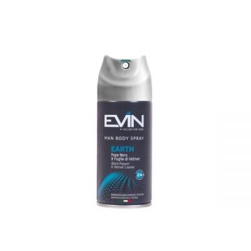 Deodorant Spray pentru Barbati, cu Piper Negru si Vetiver - Evin Homme Earth Man Body Spray 24h, 150 ml