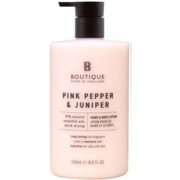 Lotiune pentru Maini si Corp cu Parfum de Piper Roz si Ienupar - Boutique Body Wash, 500 ml