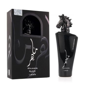 Maahir Black Edition, Lattafa, Apa de parfum, 100 ml, Barbati