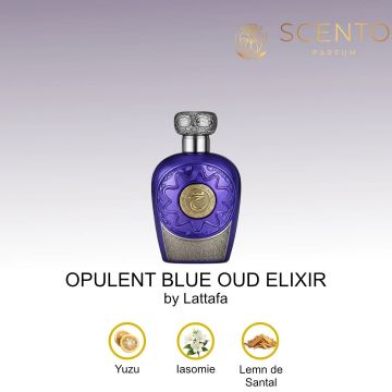 Opulent Blue Oud Elixir Lattafa 100 ml, apa de parfum, barbati