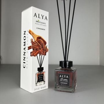Parfum de camera cu betisoare Alya, Scortisoara, Difuzor de parfum elegant pentru casa, 100ml, ideal pentru spatii interioare