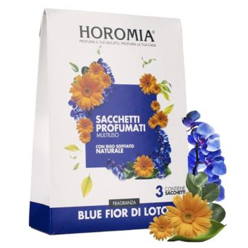 Saculeti Parfumati cu Orez Albastru Floare de Lotus, Horomia, 3 Bucati