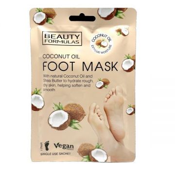 Sosete emoliere extrema pentru picioare, pentru piele aspra si obosita, cu ulei de cocos x 1 pereche, Beauty Formulas